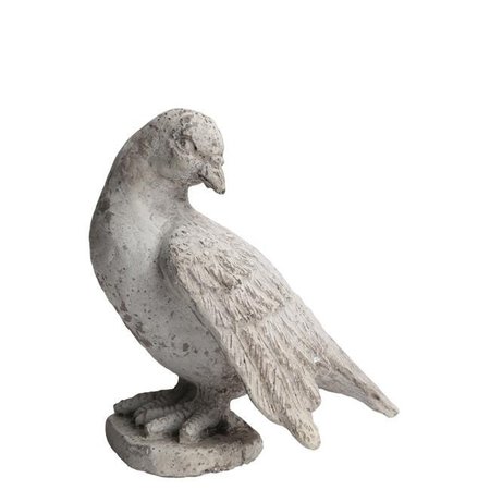 URBAN TRENDS COLLECTION Urban Trends Collection 41520 Cement Cardinal Standing Bird Figurine with Wings Spread Looking Downright Position on Flat Base; Distressed Gray 41520